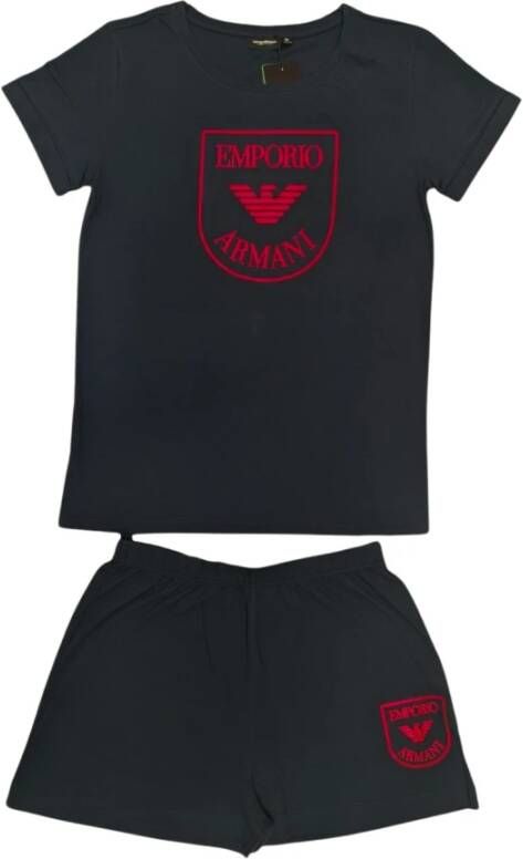 Emporio Armani Pyjama bestaande uit shirt en kort. Blauw Dames