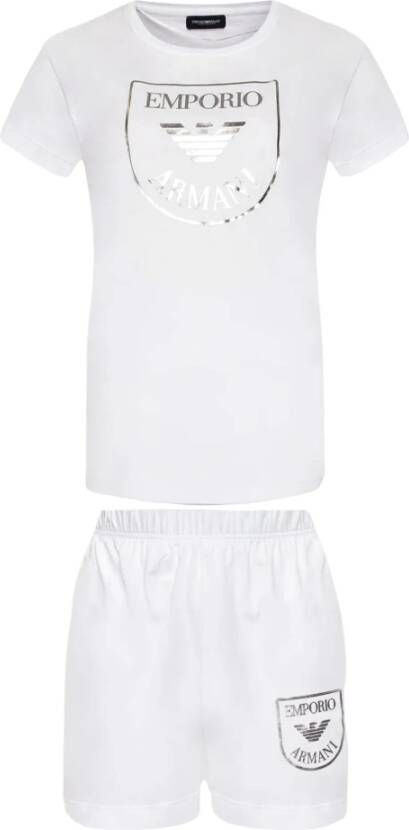 Emporio Armani Pyjama bestaande uit shirt en shorts Wit Dames