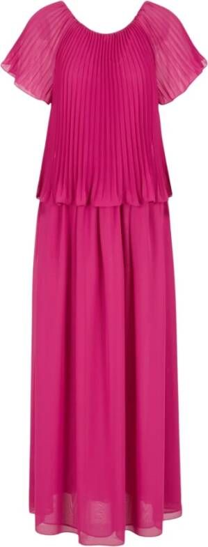 Emporio Armani Rode Georgette Midi Jurk Rood Dames