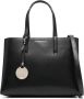 Emporio Armani Rode Getextureerde Leren Tote Tas met Logo Stempel Zwart Dames - Thumbnail 1