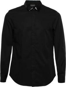 Emporio Armani sequinned-collar shirt Zwart Heren