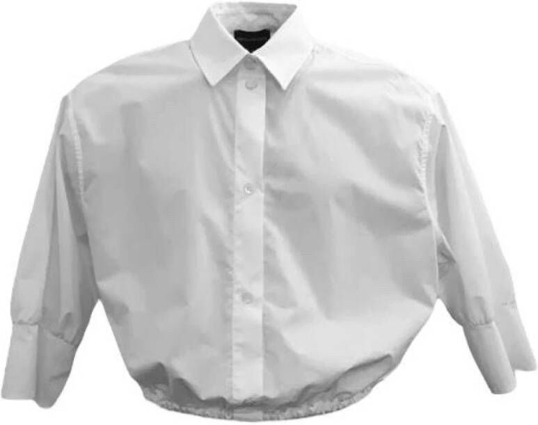 Emporio Armani Klassieke Witte Blouse met Taille Ruche White Dames