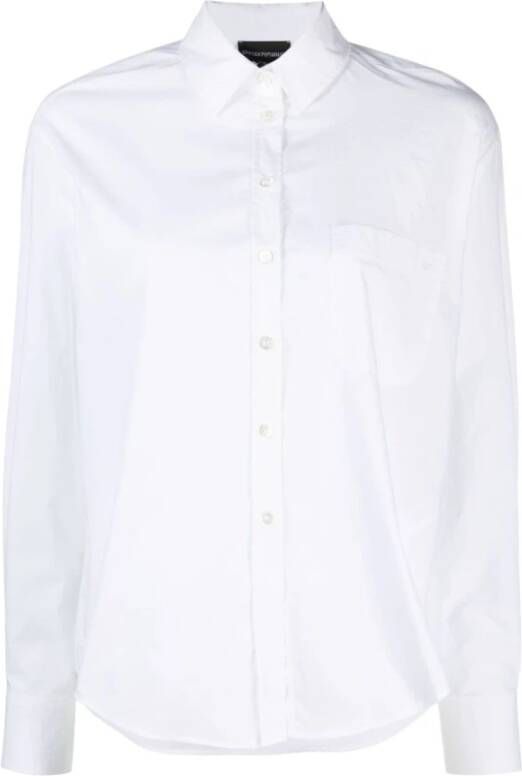 Emporio Armani Tijdloos Wit Katoenen Overhemd White Dames