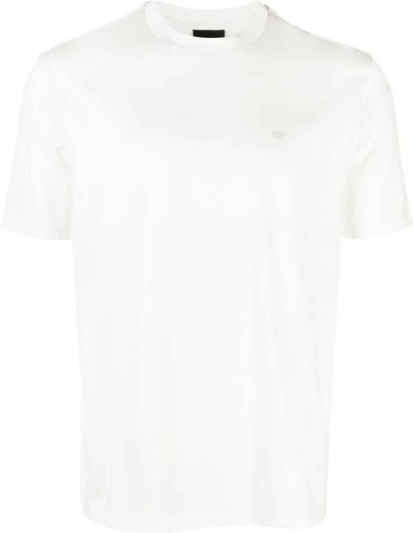 Emporio Armani Logo T-Shirt Upgrade je casual garderobe met stijl White Heren
