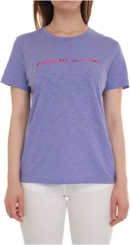 Emporio Armani Short-sleeved round-necked T-shirt Paars Dames