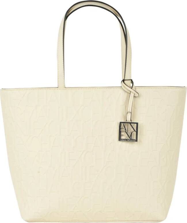 Armani Exchange Witte Shopper Tas met Logo Hanger White Dames