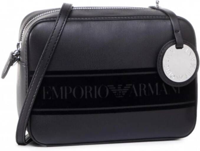 Emporio Armani Verstelbare Cross Body Tas met Verwijderbare Logo Belettering Black Dames