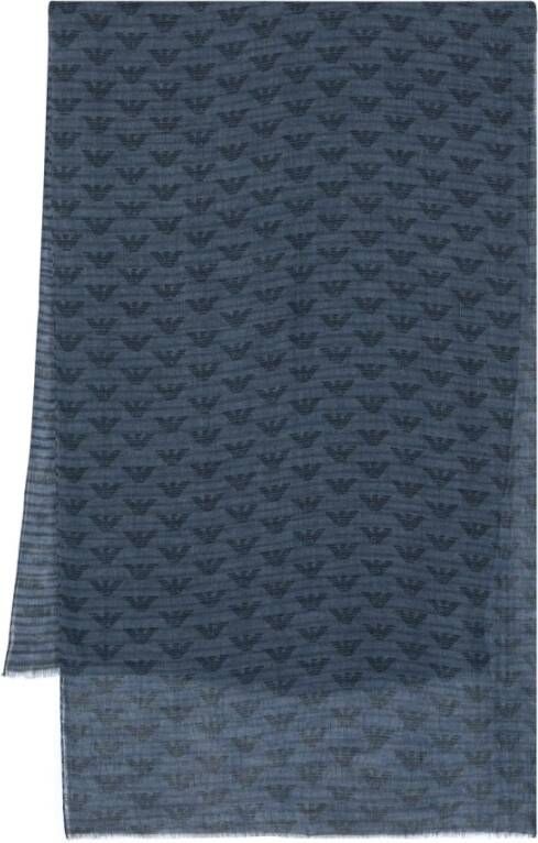 Emporio Armani Silky Scarves Blauw Heren