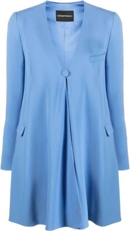 Emporio Armani Single-Breasted Coats Blauw Dames