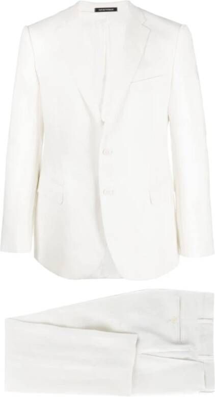 Emporio Armani Single Breasted Suits Wit Heren
