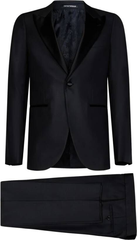 Emporio Armani Zwart Single Breasted Pak Black Heren