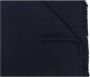 Emporio Armani Navy Blauw Logo Jacquard Wollen Sjaal Blue Heren - Thumbnail 1