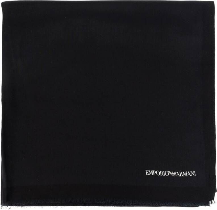 Emporio Armani Sjaal met logo Zwart Heren