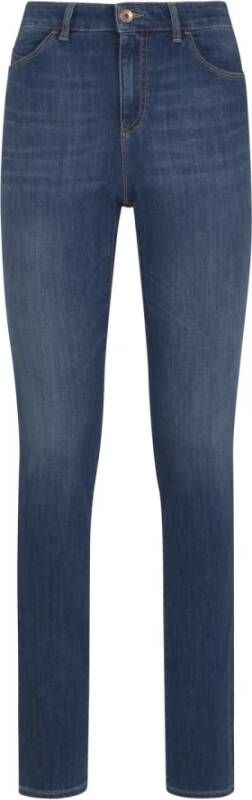 Emporio Armani Skinny Jeans met Geborduurd Logo Blue Dames