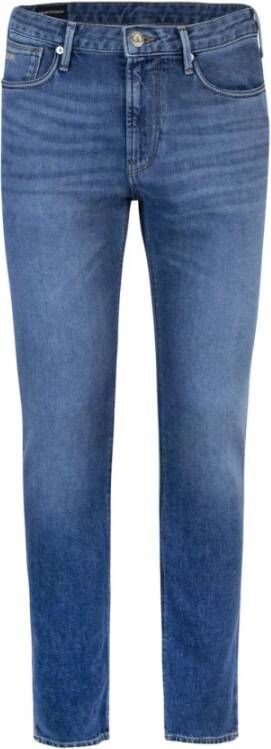 Emporio Armani Blauwe Slim Fit 5-Pocket Jeans Blue Heren