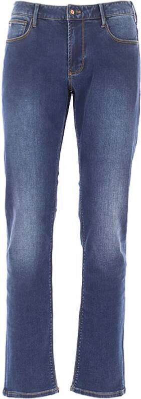 Emporio Armani Slim Fit Italiaanse Denim Jeans Blue Heren