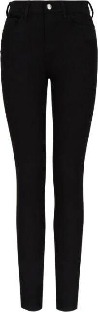 Emporio Armani Skinny Jeans met hoge taille Black Dames