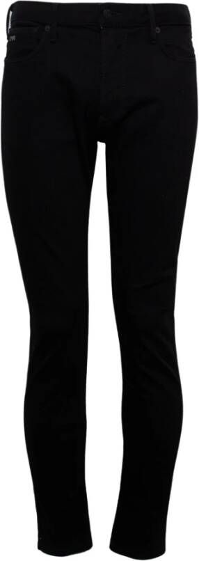 Emporio Armani J06 Slim-Fit Jeans Zwart Stretch-Katoen Contraststiksels Black Heren
