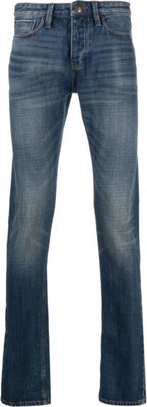 Emporio Armani Slim fit jeans met knoopsluiting model