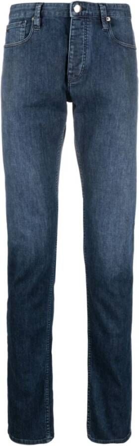 Emporio Armani Marineblauwe Slim-Fit Stretch Jeans Blue Heren