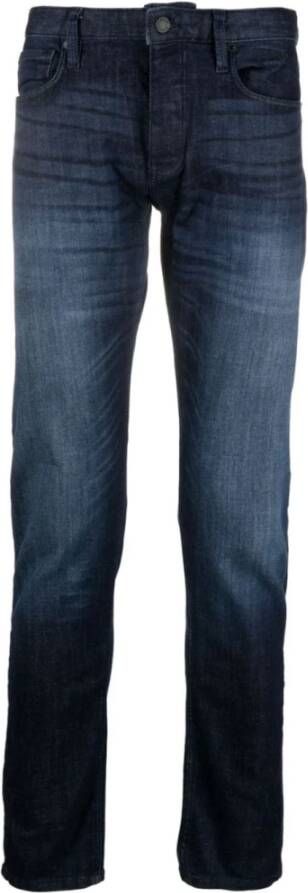 Emporio Armani Blauwe Stonewashed Slim-Fit Jeans Blue Heren