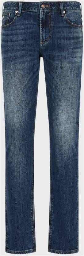 Emporio Armani Slim-Fit Faded Wash Jeans Blue Heren