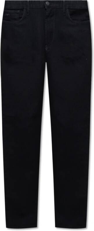 Emporio Armani J06 Slim-Fit Jeans Zwart Stretch-Katoen Contraststiksels Black Heren