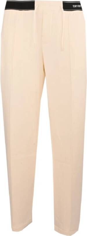 Emporio Armani Slim-fit Trousers White Heren
