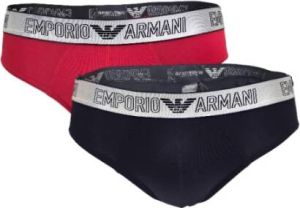 Emporio Armani Speciale Serie 2-Pack Zwarte en Rode Slip Rood Heren