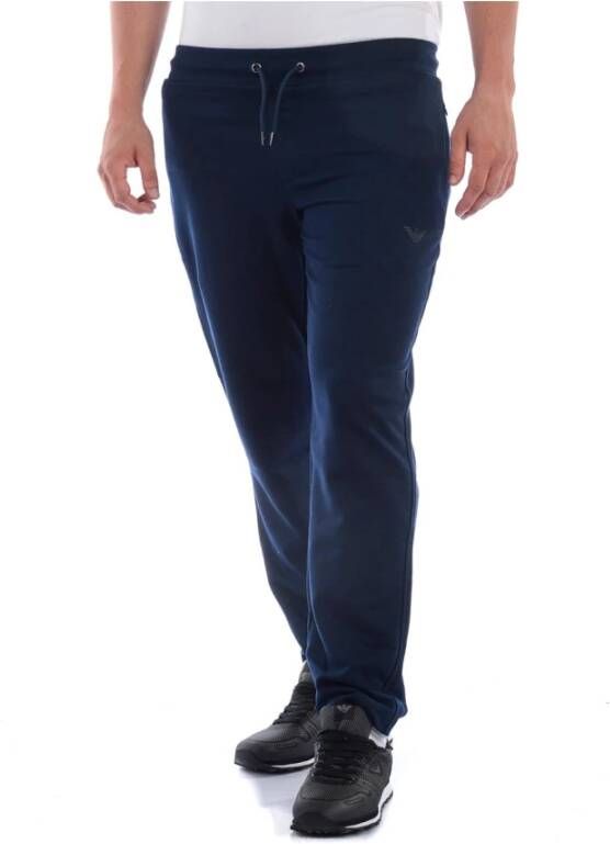 Emporio Armani Sweatpants Klassieke Pasvorm Elastische Tailleband Blue Heren