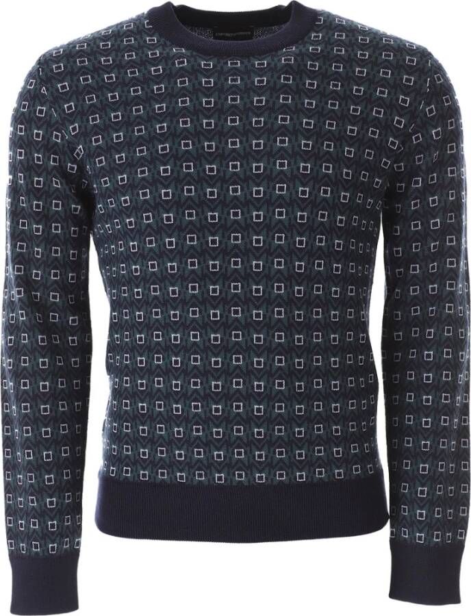 Emporio Armani Stijlvolle Sweaters voor Heren Blauw Heren