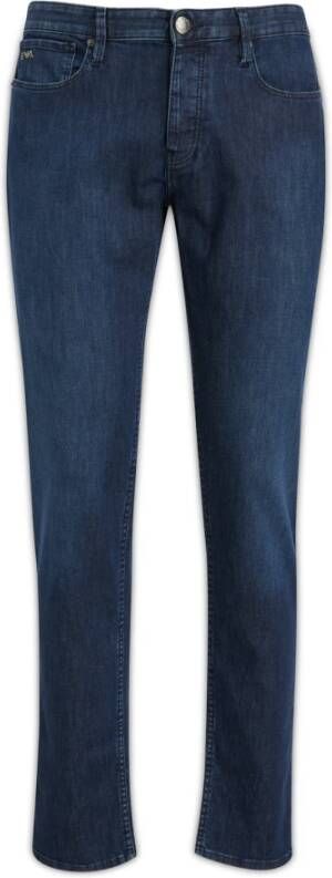 Emporio Armani Straight Jeans Blauw Heren