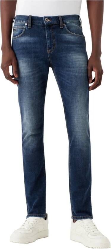 Emporio Armani Klassieke Straight Fit Jeans Blue Heren
