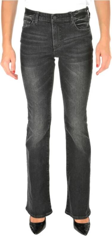 Emporio Armani Flared Leg Stone Washed Jeans voor vrouwen Black Dames