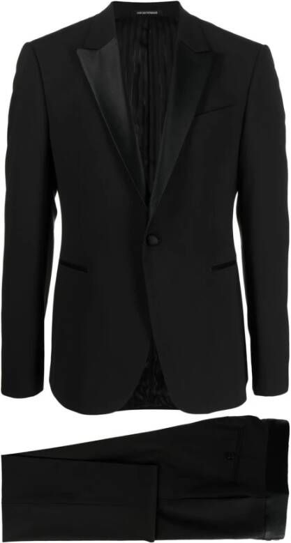 Emporio Armani Suit Black Zwart Heren