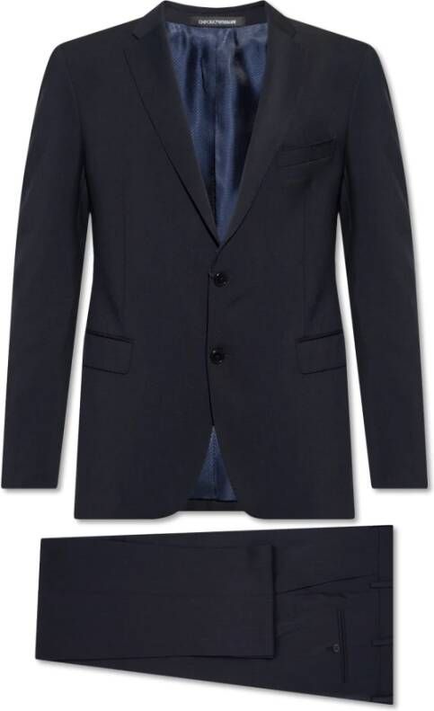 Emporio Armani Middernachtblauw pak van zuivere wol Blauw Heren