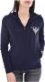 Emporio Armani Blauwe Zip Hoodie met Bedrukt Logo Blue Dames - Thumbnail 1