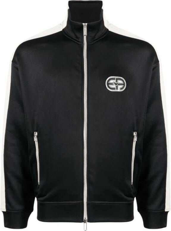Emporio Armani Sweatshirt met hoge kraag en rits modern ontwerp Blue Heren