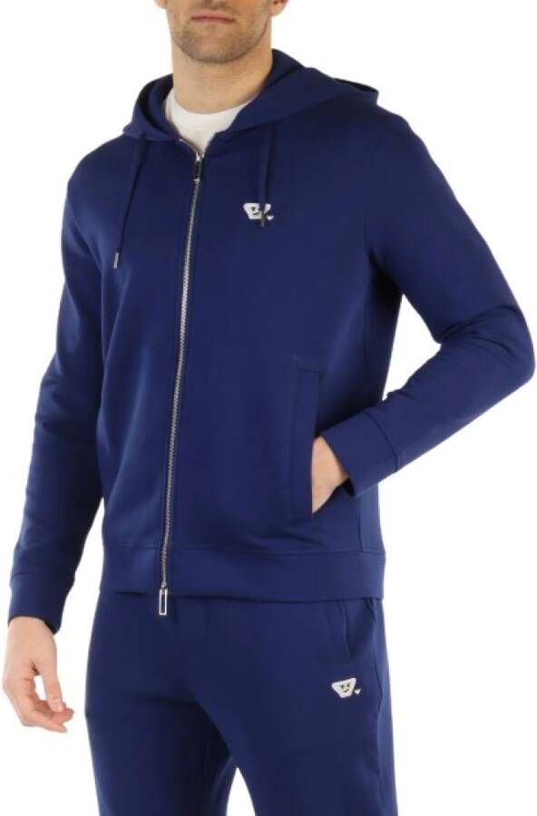 Emporio Armani Sweater met rits Blauw Heren
