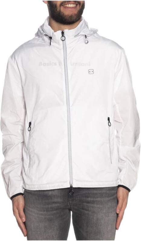 Armani Exchange Witte Blouson Jas Winddicht Stedelijk Avontuur White Heren