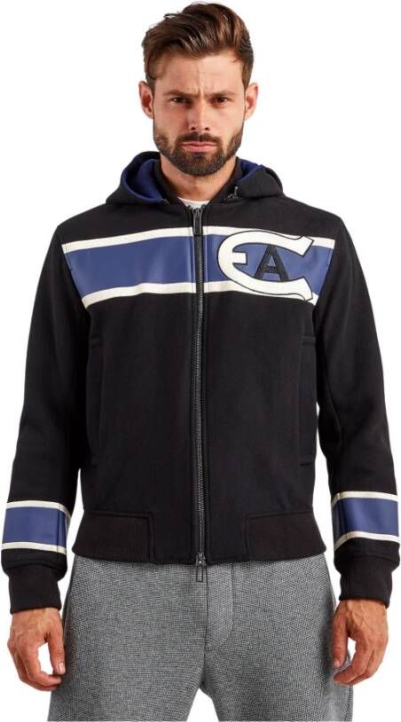 Emporio Armani Sweater met rits Zwart Heren