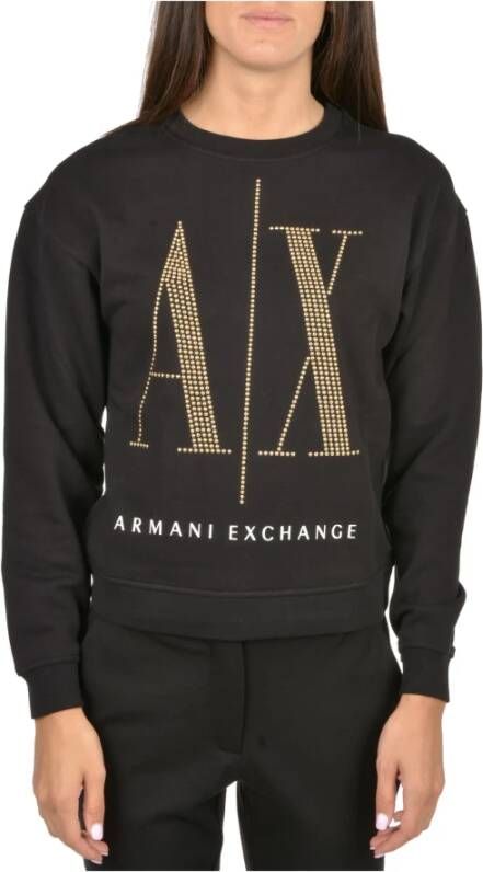 Armani Exchange Zwarte Sweatshirt voor Vrouwen Black Dames