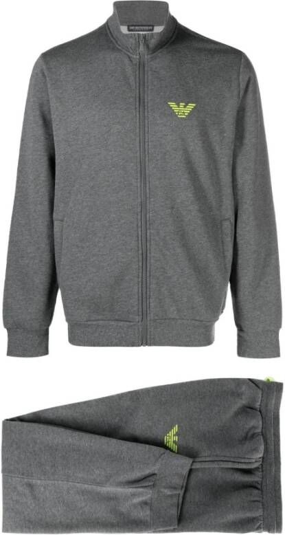 Emporio Armani Grijze Trui met Logo Print Gray Heren