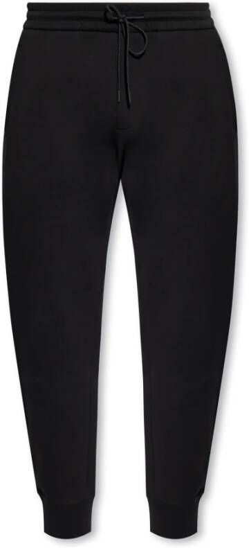 Emporio Armani Zwarte Sweatpants met Logo Lintinzetten Black Heren