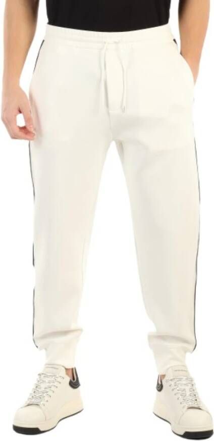 Emporio Armani Witte Joggingbroek van Dubbel Jersey met Logo Belettering White Heren
