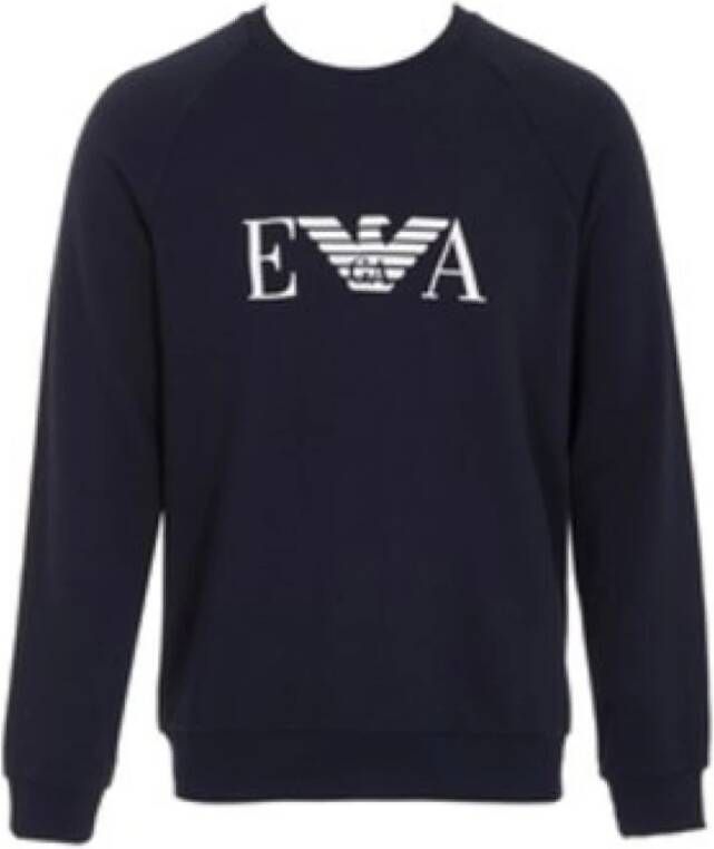 Emporio Armani Sweatshirt met bedrukt logo Blue Heren