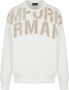 Emporio Armani Witte Dubbel Jersey Sweatshirt met Geborduurd Maxi Logo Lettering White Heren - Thumbnail 1