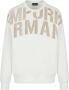 Emporio Armani Witte Dubbel Jersey Sweatshirt met Geborduurd Maxi Logo Lettering White Heren - Thumbnail 2