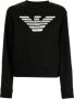 Emporio Armani Zwarte adelaarprint dames sweatshirt Black Dames - Thumbnail 1