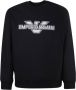 Emporio Armani Zwarte Sweatshirt met Maxi Patch Logo Adelaar en Logo Tekst Black Heren - Thumbnail 1